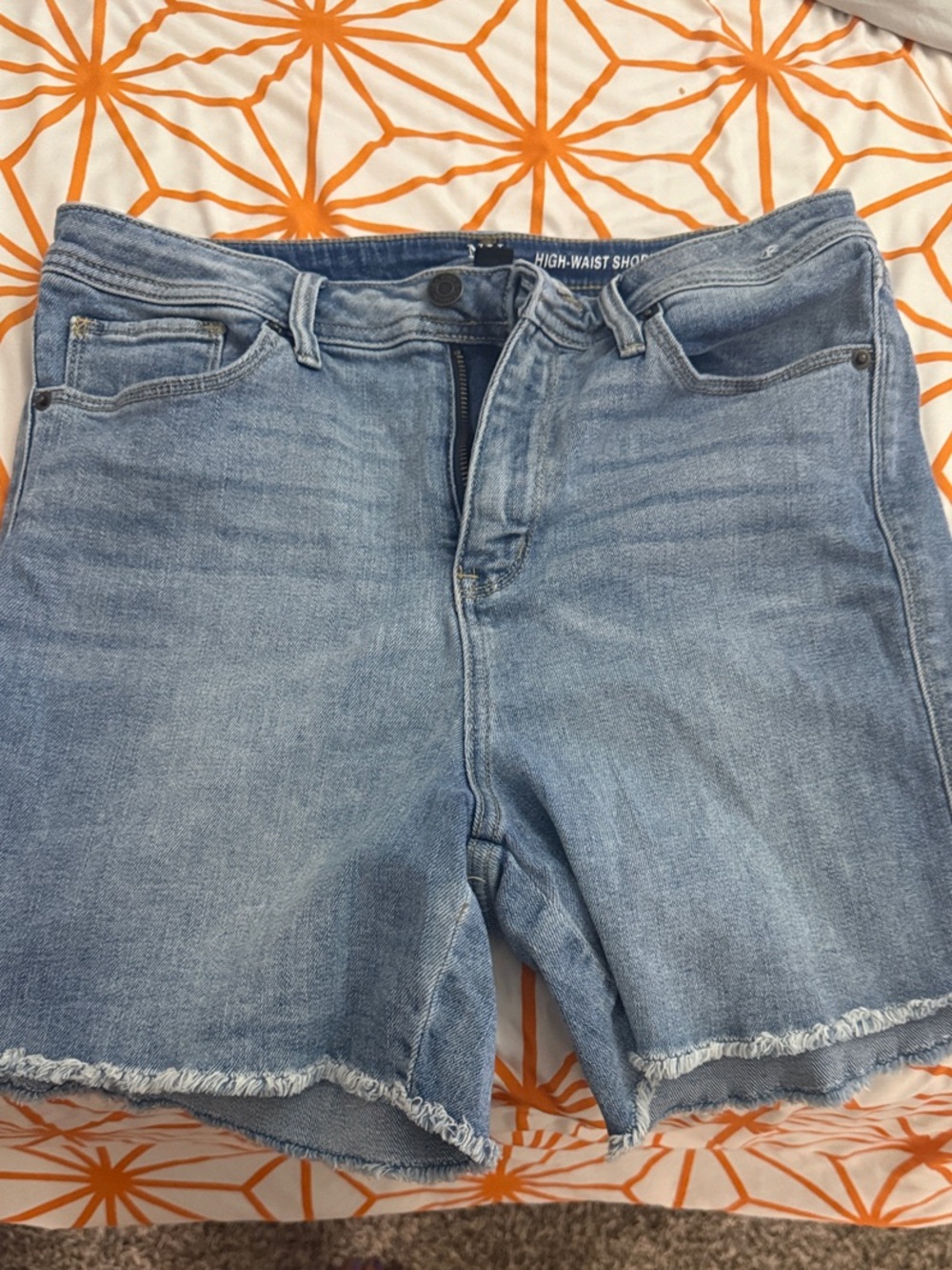 NY & co High-Rise Light Blue Denim Shorts for Women